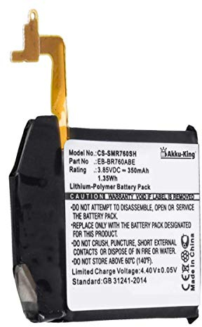 Akku-King Akku kompatibel mit Samsung EB-BR760 - Li-Polymer 350mAh - für Gear S3 Classic LTE, Gear S3 Frontier LTE, SM-R760, SM-R765, SM-R770