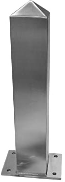 INOXLM | Palo dissuasore in acciaio inox per sicurezza negozi | Palo dissuasore anti parcheggio | Dissuasore H 50 cm | Palo sezione tubo 80X80 100X100 | Dissuasore di sosta | Dissuasore stradale