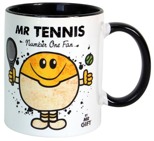 Kapow Gifts Tennis Mug - Sports Gift for Fan Supporters Present Gift for dad him Man, Ceramic, 250ml