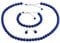 ba bijou-art Perlenkette Blau Armband Ohrstecker Titan Schmuck-Set Perlen 0,8 cm Versilbert