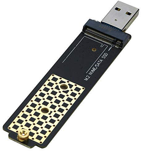 M.2 auf USB Adapter, RIITOP M2 NVMe SSD auf USB 3.1 Kartenleser Kompatibel mit NVMe (PCI-e) & B+M Key (SATA) SSD
