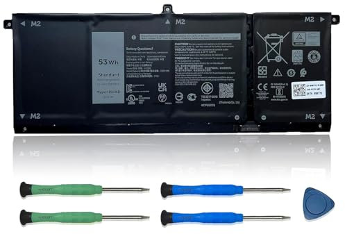 VANPIR H5CKD Batterie pour ordinateur portable Dell Vostro 5300 5401 5501 Latitude 3410 3510 Inspiron 5300 5401 5408 5501 5508 5400 7405 7300 755 15 V 53 Wh 3360 mAh 00 2-Série argent in-1 07T8CD