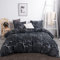Michorinee Marmor Bettwäsche 135x200 4teilig Schwarz Marmor Optik Muster Microfaser Modern Marmoriert Bettwäsche Set Einzelbett Bettbezug mit Reißverschluss Kissenbezug 80x80 cm
