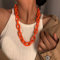 zxcs Punk Hip Hop Fashion Acrylic Link Chain Necklace Rock Gothic Chunky Plastic Choker Collar Necklace for Women Accessories-orange