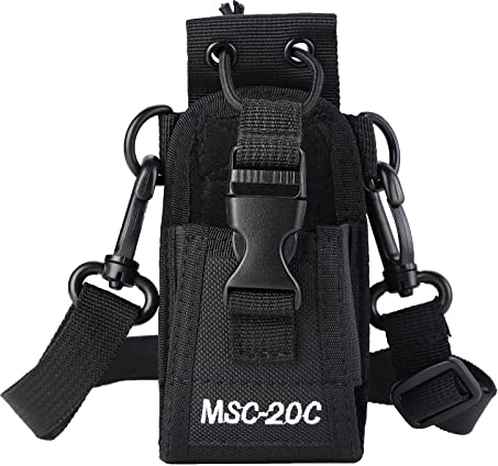 Kyrio Multifunktionale Funk-Tasche für Walkie-Talkie-Holster für GPS, Zwei-Wege-Radio, Transceiver mit verstellbarem Gurt (20 C x 1, Schwarz)