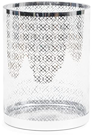 Riviera Maison - RM Chain Hurricane Silver - Windlichten Garten Gross - Windlichter - Glas - Silber - (ØxH) 18x24