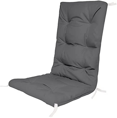 Ferocity Hochlehner Auflagen für Stühle 130 x 50 x 5 cm Gartenstuhl Sitzpolster Sitzauflagen Outdoor Kissen Palettenauflage Bankauflage Polsterauflage Matratze Gartenpolster Farbe Graphite [146]
