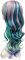 Prettyland Damen lange Perücke mehrfarbig bunt Regenbogen gewellt Locken Cosplay Event Wig grün lila rosa C675