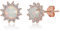 Meissa Opale Orecchini Bianco Fuoco 4.5 x 4.5mm orecchini cerchio piccoli pietra natale Piercing orecchini acciaio chirurgico Gioielli di nozze Regalo per le spose Regalo di laurea, Oro rosa