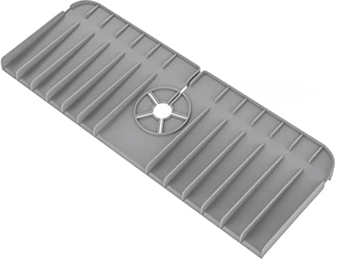 Tappetino per Rubinetto in Silicone, Paraspruzzi per Lavello da Cucina, Vassoio Antigoccia in Silicone per Bagno, Lavelli per Bagno o Cucina Grigio Tokaneit