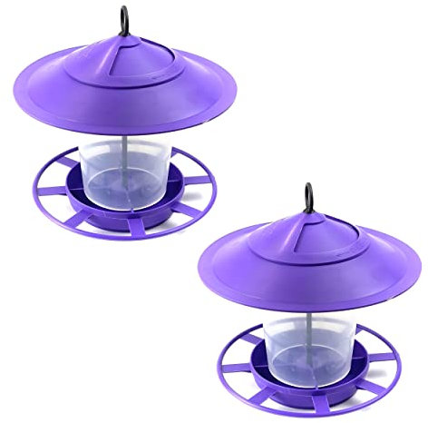 etree Easy Clean Hanging Lantern Bird Feeder (2025 Design) - Prevent Disease & Protect Wildlife Purple Pack of 2