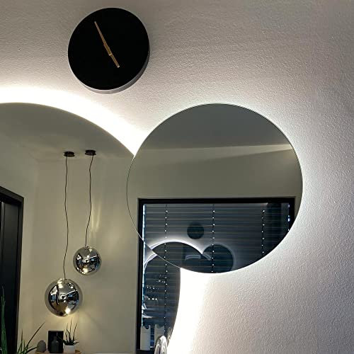 s.luce indirekte LED Wandleuchte Plate dimmbar 230V, Farbe:Verspiegelt, Größe:Ø 60cm