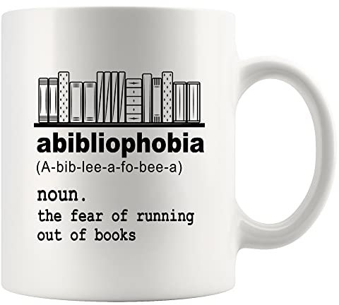 Panvola Abibliophobia Definition Mug Book Lover Gifts for Women Men Librarian Reader Library Science Student Novelty Drinkware Ceramic Coffee Mug White 11 oz