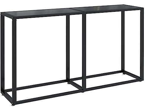 vidaXL Konsolentisch Schwarz 140x35x75,5 cm Hartglas