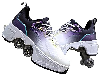 Skates Rollschuhe Schuhe, Automatisch Einziehbare Skate Schuhe, Roller Skate Shoes für Männer Frauen und Kinde, verstellbar Schuhe mit Rollen