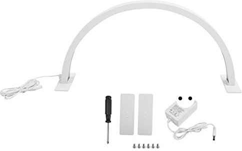 Lampada a Mezzaluna a LED 25W, Luce a LED Tavolo 3000K‑6500K a Forma di Mezzaluna Regola la luminosità Lampada di Bellezza per Ciglia Bianca (Spina UE)