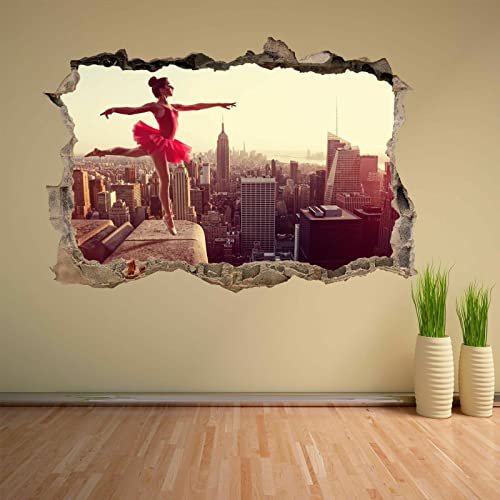 Wandsticker Ballerina Ballet Dancer Art New York Skyline Wandtattoo Wandtattoo Kinder 65x97cm