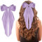 WLLHYF Barrettes à gros nœud à longue queue en ruban français - Épingles à cheveux en satin doux et soyeux - Accessoires des années 90 pour femme et fille