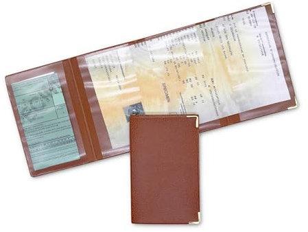 nemau - Porte Carte Grise 4 Volets en Simili Cuir – Fabriqué en France – Étui Documents Véhicule, Assurance & Permis – Élégant, Compact et Résistant – Couleur Marron