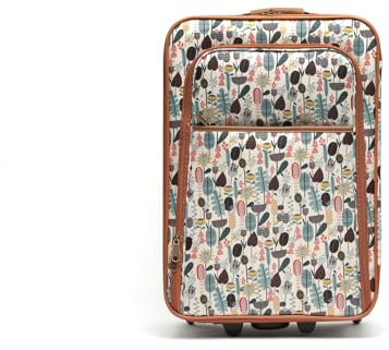 MISAKO Reisekoffer aus Stoff Handgepäck Bosque Beige Unisex - Halbstarrer, weicher, eleganter Koffer - 50 X 35 X 19 cm