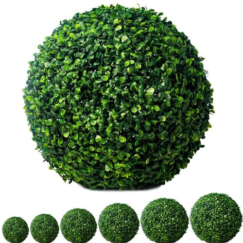 MHUQIA Künstliche Buchsbaumkugel 15cm, Kugel grün künstlicher Buchsbaum Buxus Buchs-Baum Kugel Buchsbaum ​Buxus künstliche Buchsbaumkugel runde Dekopflanze