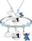 GoPaw Stitch Cartoon Schmuck Set, Cartoon Stitch Halskette, Stitch Halskette Armband niedlichen Buchstaben A-Z Stitch Geschenke Stitch Verstellbares armband für Mädchen (E)