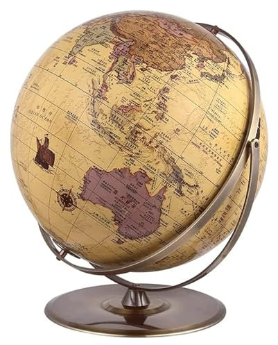 OXOAMP Globus Neuester Weltglobus mit Edelstahlkugel und Sockel, 16,5 Zoll/42 cm, großer pädagogischer Weltkartenglobus for Kinder Nachttisch