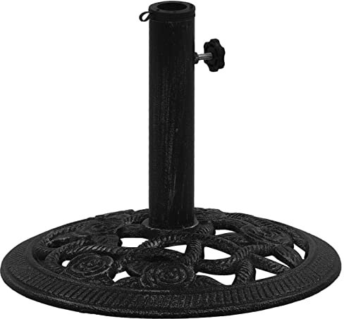 heybb Socle de parasol Noir 40x40x32 cm Fonte,Pied De Parasol,Pied De Parasol Lourd,Pied De Parasol sur roulettes