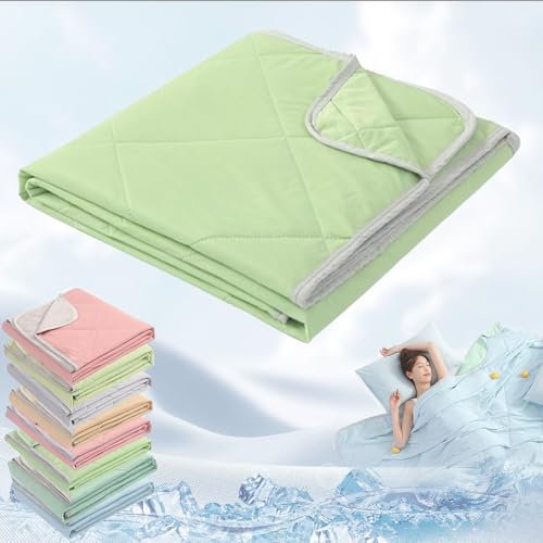 Schlafhimmel Cooling Sleep Kühldecke, 3-Lagen Cooling Sleep Decke, Kühlende Bettdecke, Premium Summer Cooling Blankets, Breathable Comfort Blankets and Sofa Blankets (Fruchtgrün, 150 * 200CM)