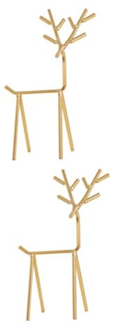 BESTYASH 2 Stk Hirsch-aufbewahrungsornamente Schmuck-organizer Hirschständer Hirsch Schmuckhalter Halsketten-displayhalter Kreativer Ornamentständer Desktop-ornament Halskettenhalter Eisen