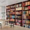 Luowenji Photo Wallpaper Vintage Bookshelf 3D Effect Bookcase Wall Mural Decoration Poster Picture Modern Design 200x140 cm Murals Wall Art for Living Room Bedroom Kitchen a.1442