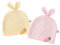 HEOXIN Baby Kinder Mütze 2 Stücke, Kleinkind Wintermütze mit Karotten Muster und Hasenohren, Neugeborene Babymützen für 0-6 Monate Baby Mädchen Junge Unisex, Gelb + Rosa S
