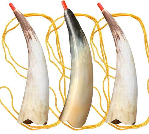 CAKEEYUM War Horn, 3PCS Vintage Viking Horn, klarer Sound Blow Horn tragbares Wikingerkriegshorn mit Riemen für Cosplay -Party Festival Zeremonien Kindergeschenke