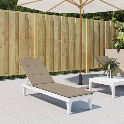 Xichuzi Liegestuhl-Auflage, Hollywoodschaukel Auflage, Sonnenliege Auflage, Gartenliege Auflage, Liegenauflage, Deckchair Auflagen, Taupe (75+105) x50x3 cm