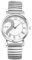 JewelryWe Damenuhr Herz Elastische Uhren: Strass Semi Herz Buchstaben Love Analog Quarz Armbanduhr Damen Silber Edelstahl Stretch Armband Uhr mit Zugarmband & Weiß Römischen Ziffern Zifferblatt