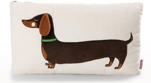 NICI Kissen Dackel 43x25cm - braun - Flauschiges Kuscheltierkissen für Jungen, Mädchen und Kuscheltierliebhaber, ideal für Zuhause, Kindergarten oder unterwegs - 61899