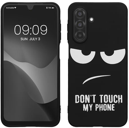 kwmobile Coque pour Smartphone Compatible avec Samsung Galaxy A26 5G - Housse de téléphone en Silicone Blanc-Noir