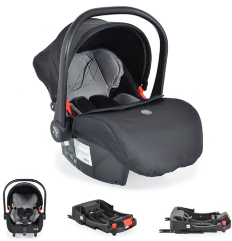 Moni Babyschale Multi Set mit Isofixbasis Royal, i-Size (40-87cm) Gruppe 0+ grau