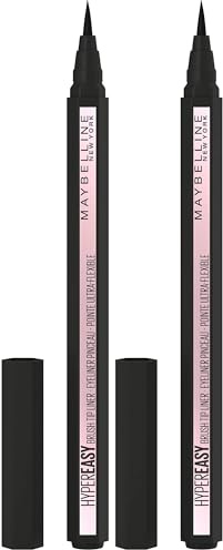 Maybelline New-York - Eyeliner Pinceau - Pointe Ultra-Flexible - Hyper Easy - Teinte : Noir Mat (801) (Lot de 2)
