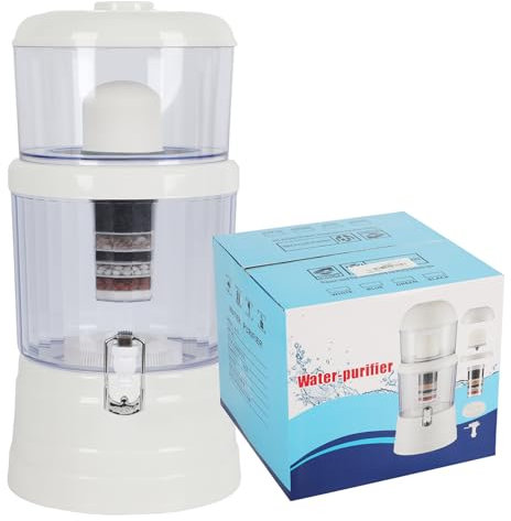 Wasserfilter, Wasserfilterkanne 16L mit 5-Stufen-Filter & 0,1µm Technologie - BPA-frei, funktioniert ohne Stromanschluss, Hochleistungs-Wasserfilter für Küche/Camping