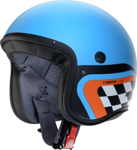 CABERG Helmet Jet Freeride X Daytona MATT Light Blue /Black /ORANGE XXL