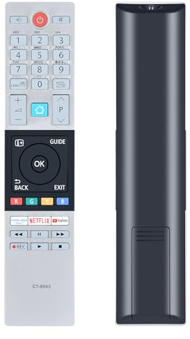 TRUCKON CT-8543 Nouvelle télécommande de rechange adaptée pour Toshiba FHD UHD XUHD Smart TV 32L2863DG 32L3863DA 32L3863DG 32W2863DA 32W2863DG 32W3863DA 32W3864DG 40L2863DG avec Netflip x YouTube