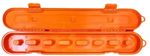 Chainsaw Chain Storage Case for 6-20inch Blade Chains,Chainsaw Case Portable Chain Saw Holder,Chainsaw Accessories Organizers Box to Keep Chains Untangled and Protected(Orange,55.5x10x5cm)