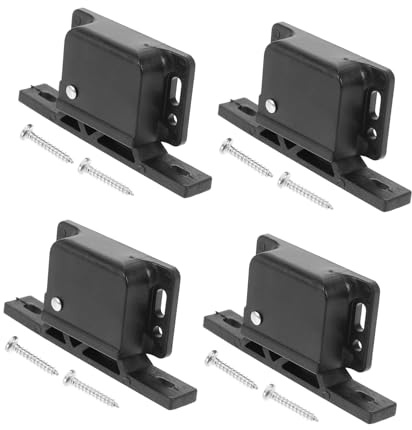 PRETYZOOM 4 Set di Chiavistelli di Ricambio per Armadietti per Camper Blocchi a Pulsante Ad Aggancio per Ferramenta per Mobili per Ufficio Domestico di Camper e Roulotte con Viti