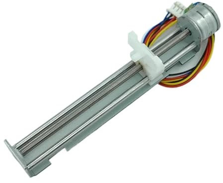 JXCHSWOU 1 Moteur Pas à Pas linéaire Micro 15 mm, Course 80 mm, 5 V/6 V, 2 Phases, 4 Fils, avec Longue Tige filetée, for imprimante Laser 3D