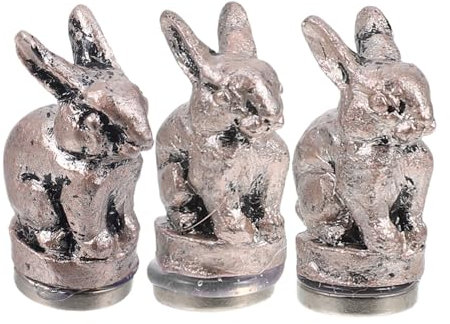 CVUTOVO 3pcs Vintage Bunny Door Hinge Toppers Magnetic Decorative Hinge Heads Antique Finish for Home Office Door Decoration