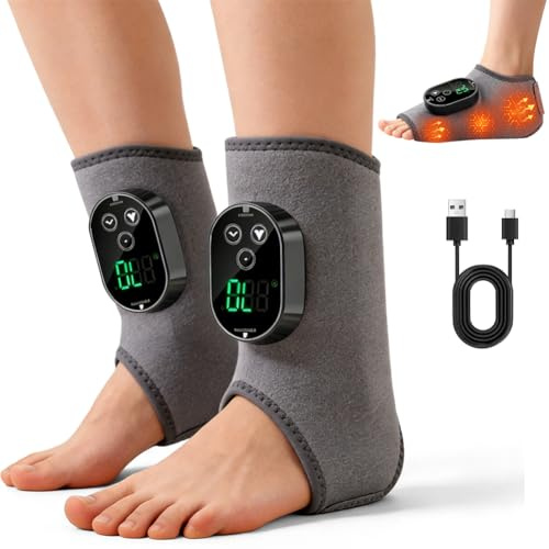Foot Renew Fussmassagegerät Elektrisch, 2 Stück Kabellos mit 3000mAh Akku, 6 Heizstufen & 3 Vibration, Timer, für Schmerzlinderung und Tiefenentspannung, Ideal als Geschenk für Eltern