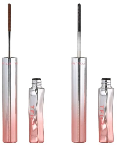 2 Stuck Iron Wand Mascara, Metall Mascara-Stab, Wasserdicht & langanhaltend 3D-Wimperncurling, Natürliche Länge Volumen WischfestTubing-Mascaras für Einsteiger Profis Geeignet (Schwarz, Braun)