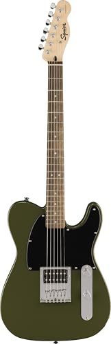 Squier von Fender Sonic® Esquire® H, E-Gitarre, Laurel-Griffbrett, schwarzes Schlagbrett, Olivolive
