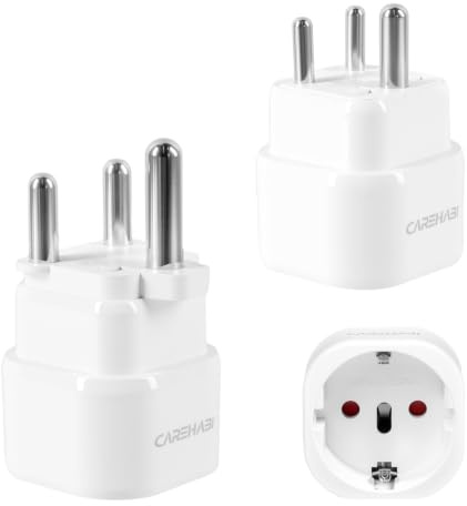 2 Pcs Adaptateur de Voyage Afrique du Sud Connecteur Inde Fiche, Prise Secteur Type D/M, Raccord in, Adaptateur Mural pour UE vers Afrique du Sud, Inde, Sri Lanka, Namibie, Népal